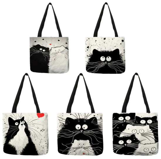 Cat linen bag