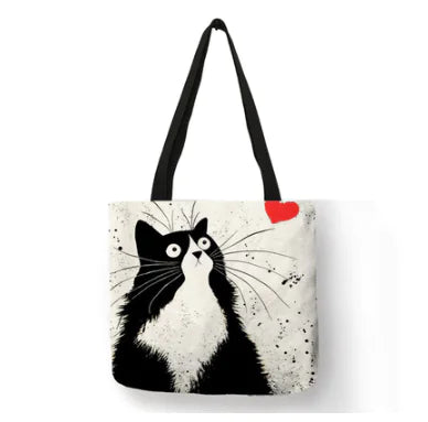 Cat linen bag