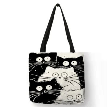 Cat linen bag